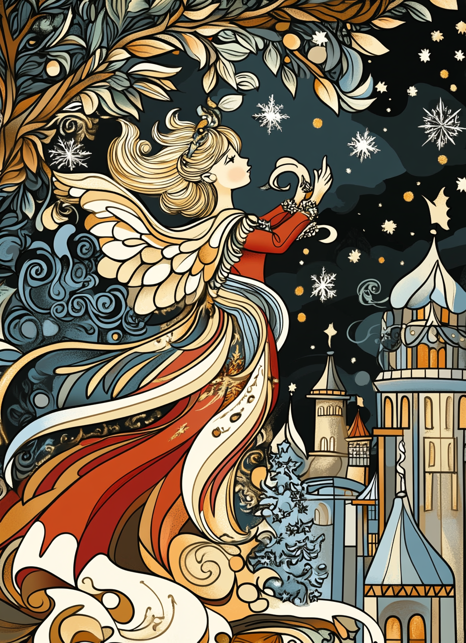 100 Beautiful Fantasy Christmas Coloring Pages - Digital Download