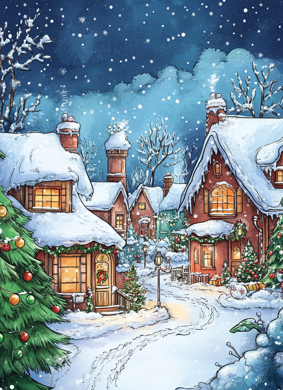 100 Beautiful Fantasy Christmas Coloring Pages - Digital Download