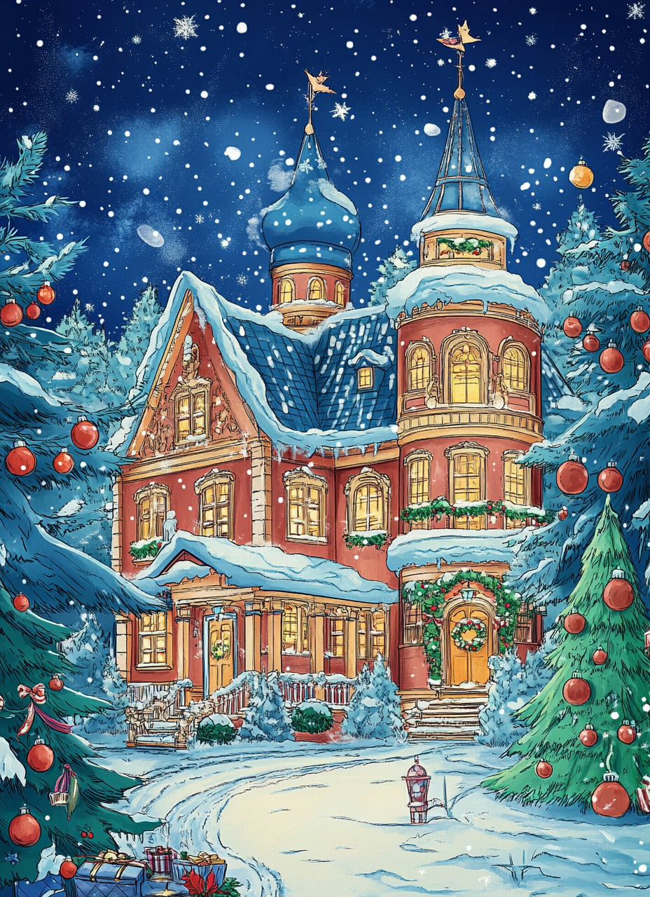 100 Beautiful Fantasy Christmas Coloring Pages - Digital Download