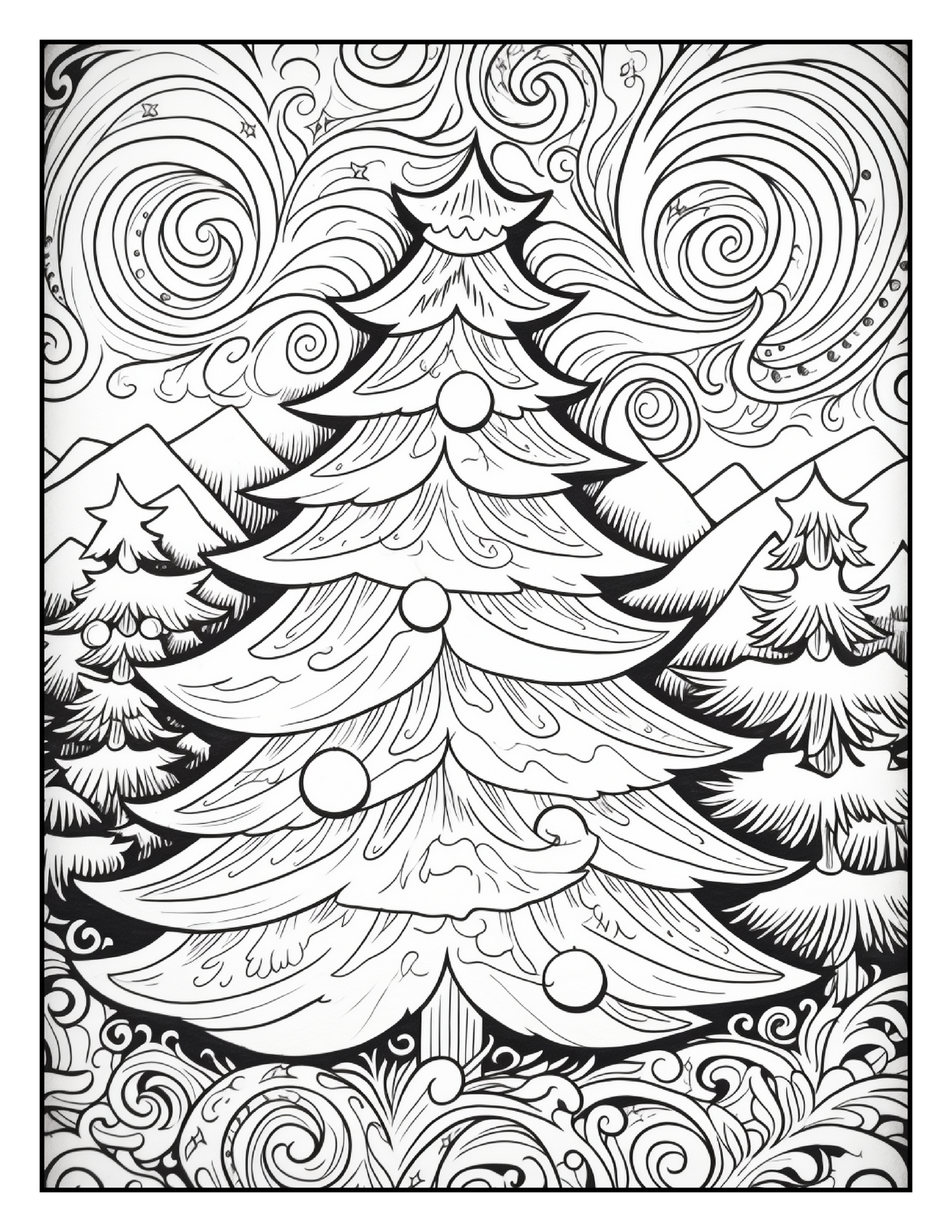 190 Calming Christmas Coloring Pages - Digital Download