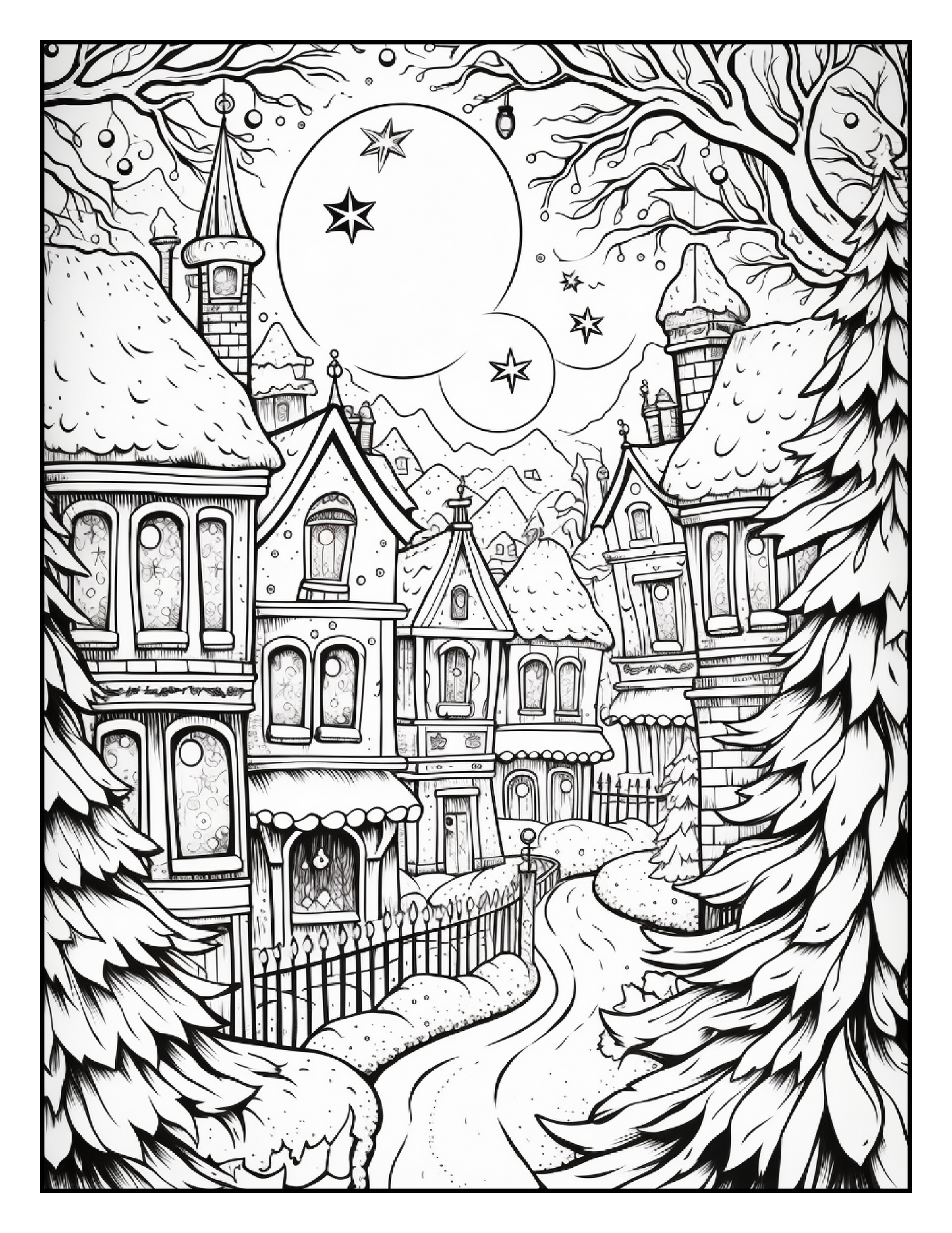 190 Calming Christmas Coloring Pages - Digital Download