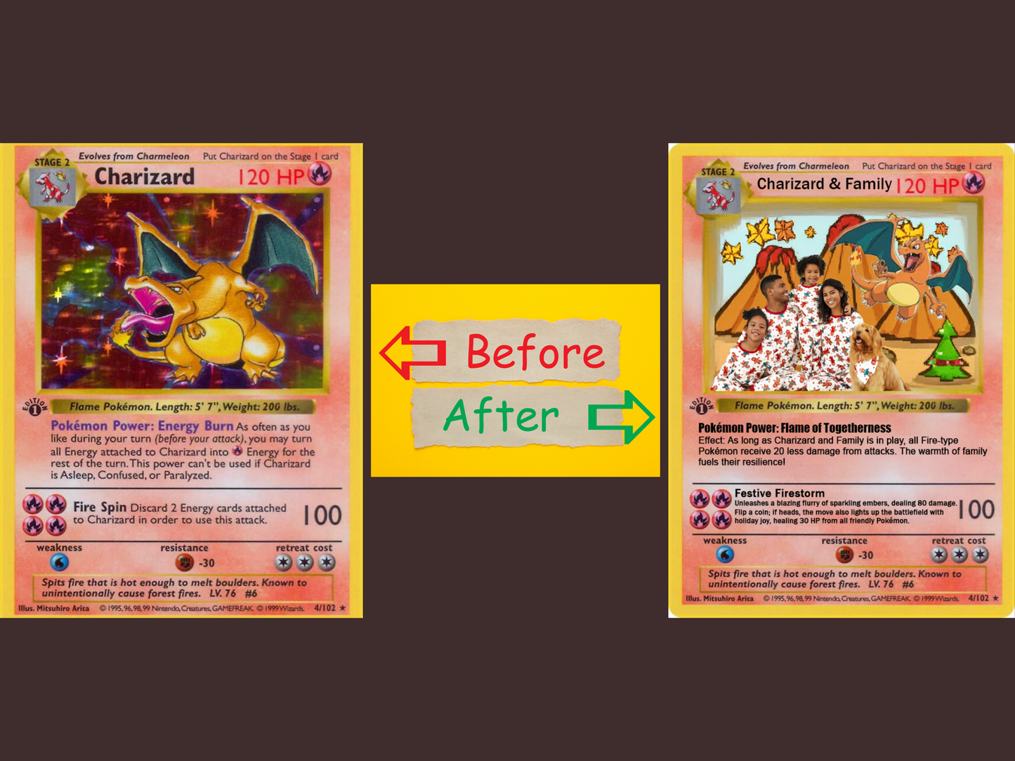 Custom Holiday Pokémon Cards – Personalized with Your Family or Pets!