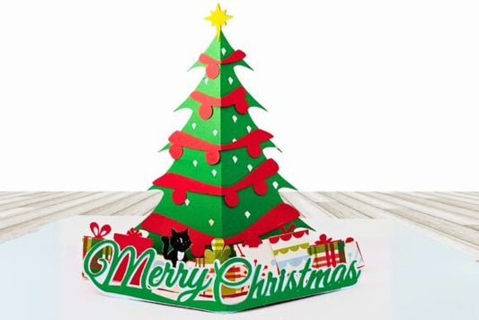 Pop-Up Christmas Tree Card – DIY Digital Template for Cutting Machines