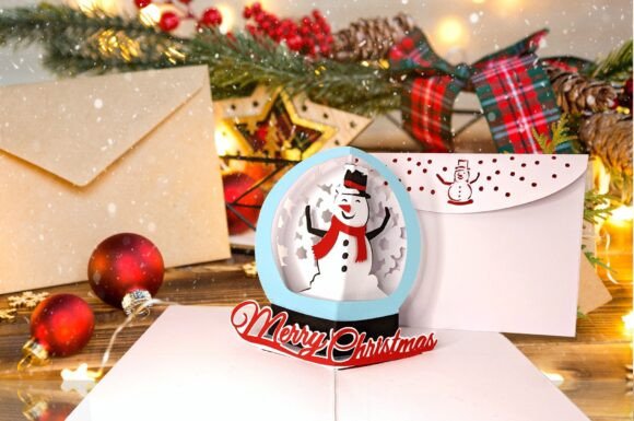 Pop-Up Snowman Christmas Card – DIY Digital Template for Cutting Machines