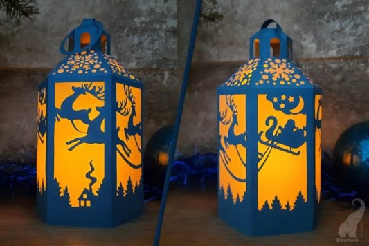 3D Christmas Sleigh Lantern – DIY Digital Template for Cutting Machines