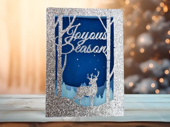 Winter Tri-Fold Reindeer Card – DIY Digital Template for Cutting Machines