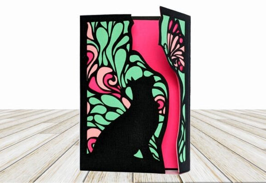 Cat and Butterfly Gatefold Card – DIY Digital Template for Cutting Machines