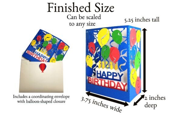 Happy Birthday Shadowbox Card – DIY Digital Template for Cutting Machines