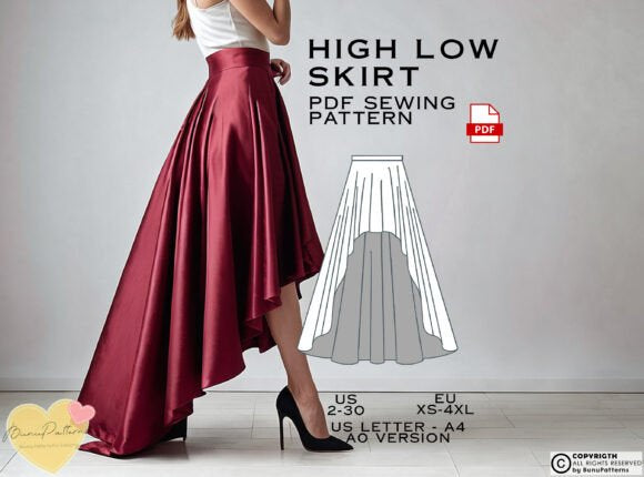 High-Low Skirt Sewing Pattern – DIY Fashion Template