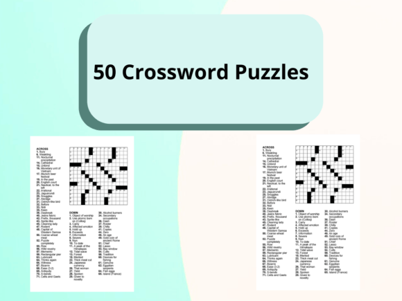 50-Count Printable Crossword Puzzle Book