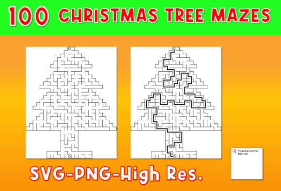 100-Count Printable Christmas Tree Maze Set – Holiday Fun for a Cause