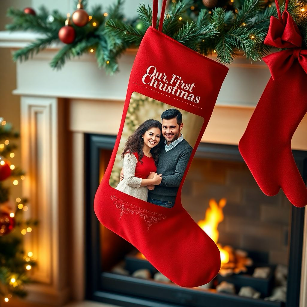 Custom Photo Christmas Stocking - Personalized Holiday Design