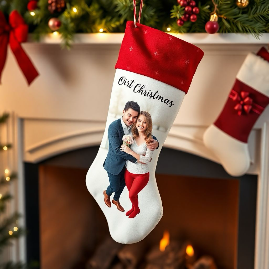 Custom Photo Christmas Stocking - Personalized Holiday Design