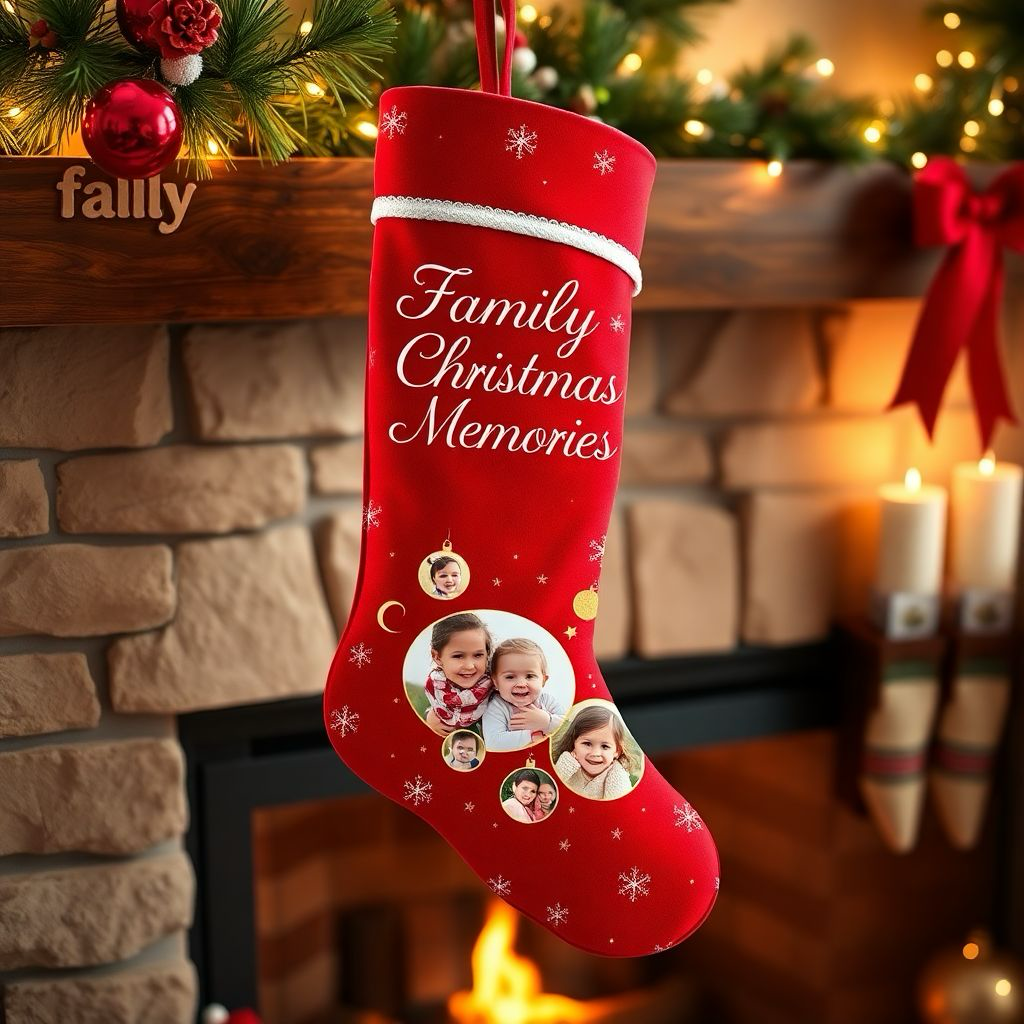 Custom Photo Christmas Stocking - Personalized Holiday Design