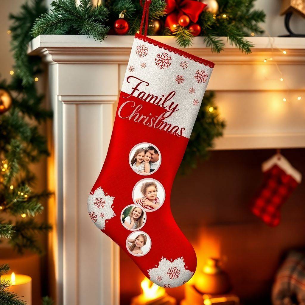 Custom Photo Christmas Stocking - Personalized Holiday Design