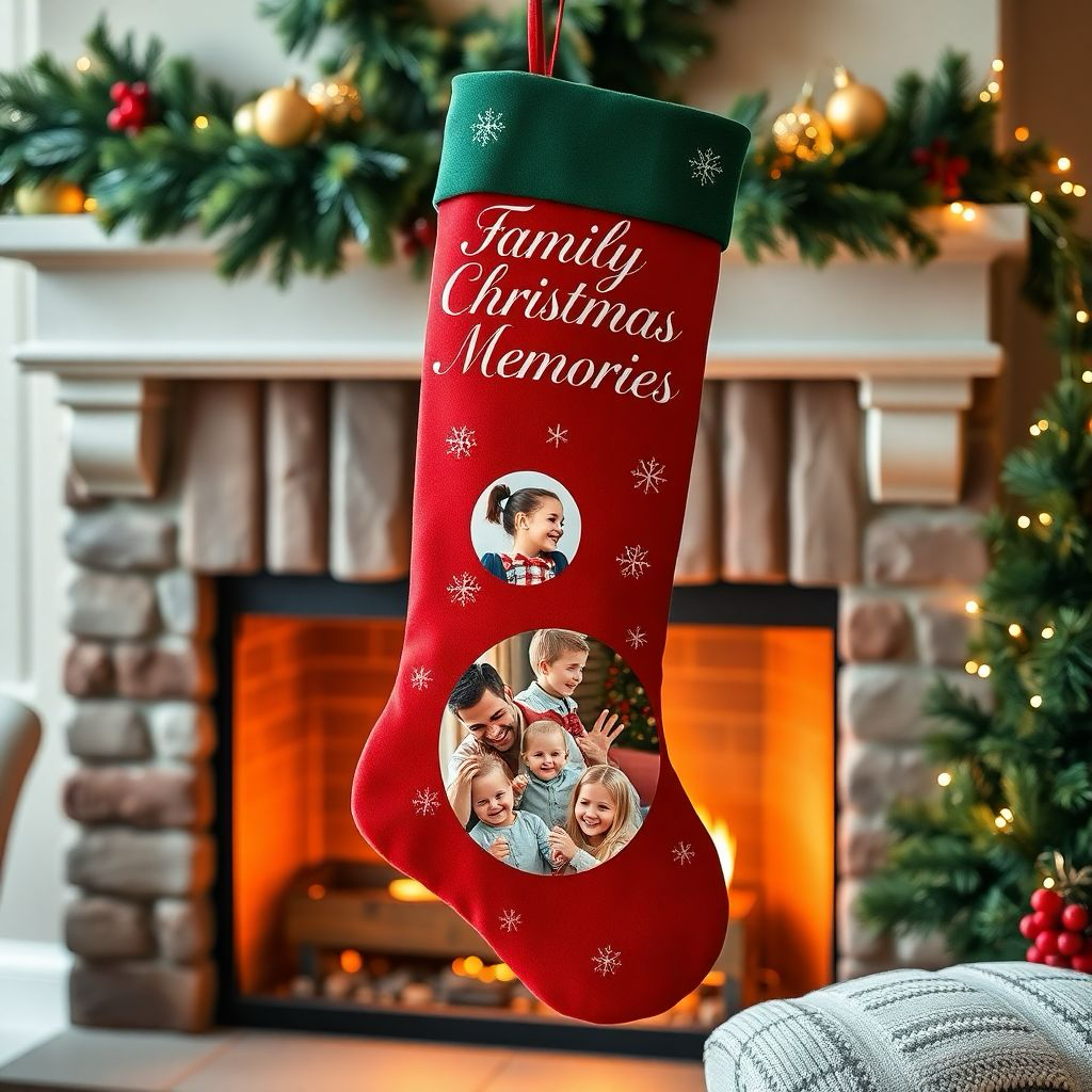 Custom Photo Christmas Stocking - Personalized Holiday Design