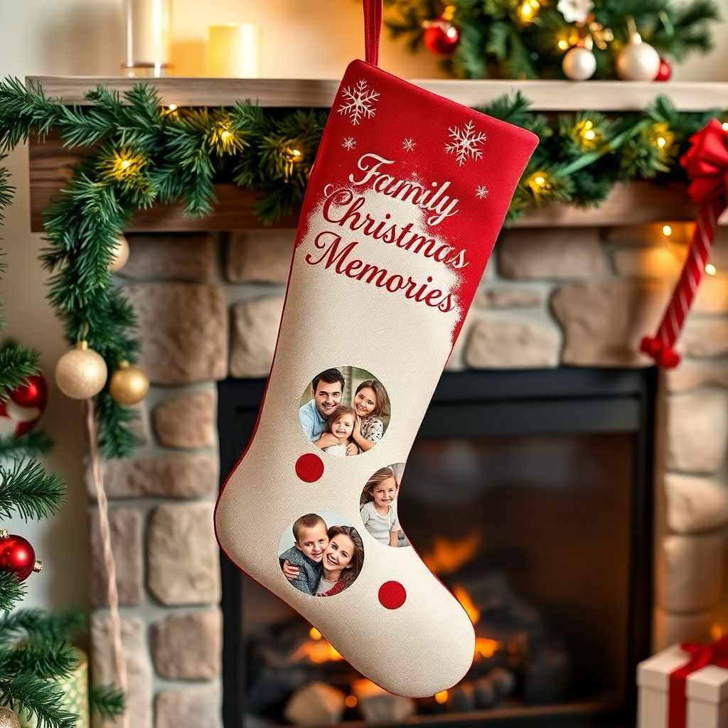 Custom Photo Christmas Stocking - Personalized Holiday Design