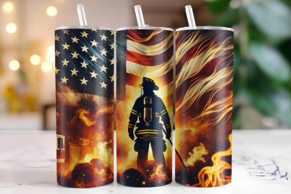 USA Firefighter 20oz Tumbler