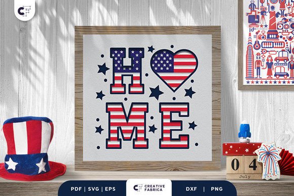 USA Home Sign 3D Shadow Box or Digital Instruction Download to Make Yourself