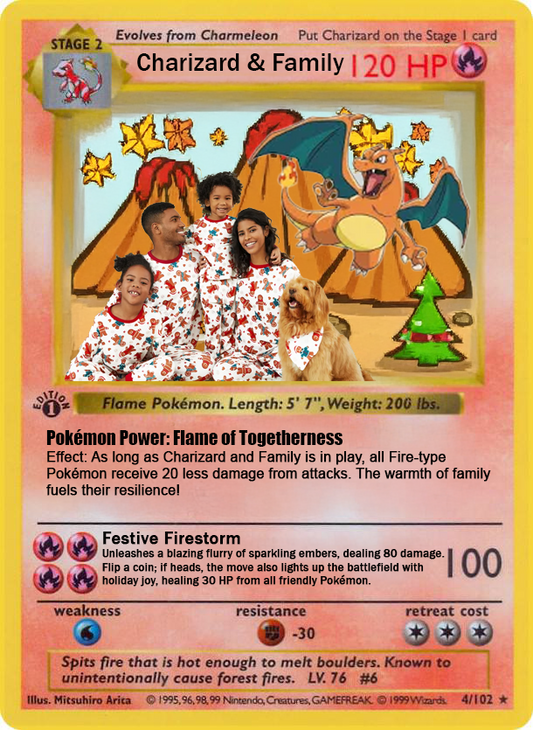 Custom Holiday Pokémon Cards – Personalized with Your Family or Pets!